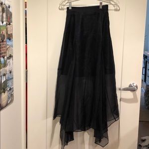Black silk skirt